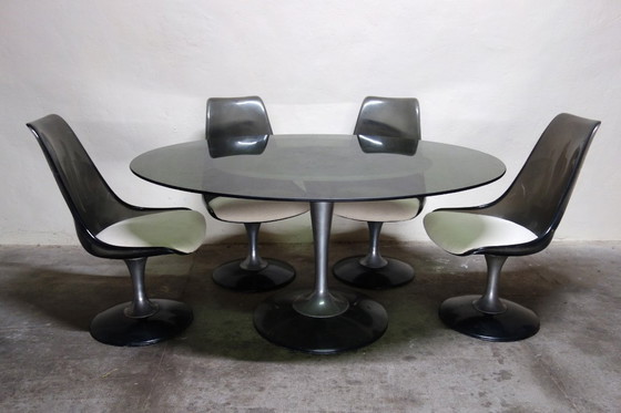 Image 1 of Chromcraft space age 70s table and 6-chair set