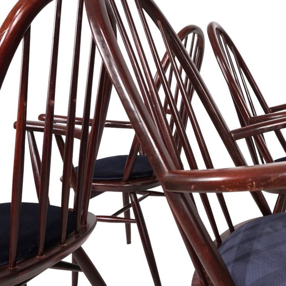 Image 1 of Set of 4 Windsor chairs, mahogany, 1960