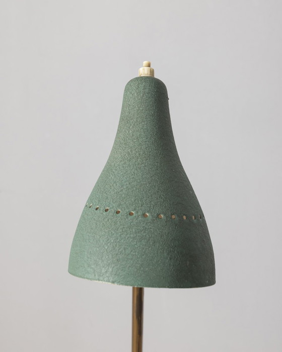 Image 1 of Vintage 1950s coffee table with lamp and magazine rack Italian design 