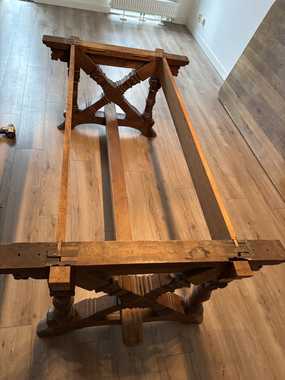 Image 1 of Antique solid oak monastery table table antique oak dining table