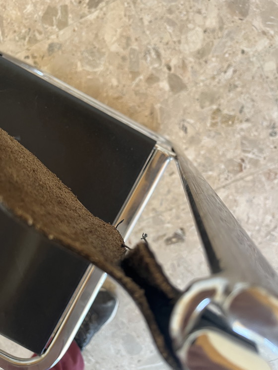 Image 1 of 2 originele "Arrben Tamara jaren 70" klapstoelen van chroomleer, gemaakt in Italië!