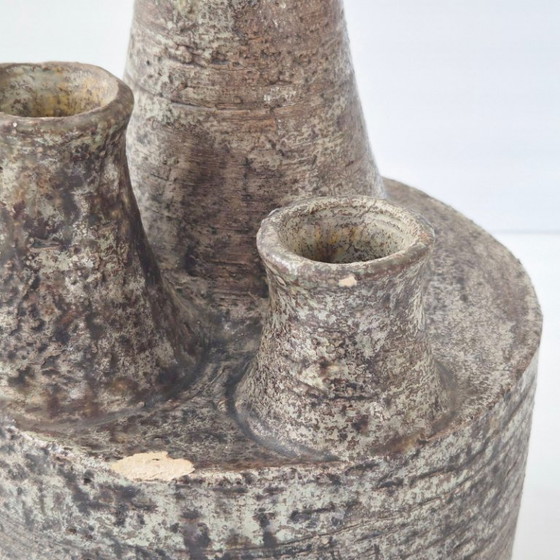 Image 1 of Vintage aardewerk vaas uit de jaren 60, drielobbig, jaren 60, DLG La Borne, Deblander Pouchain