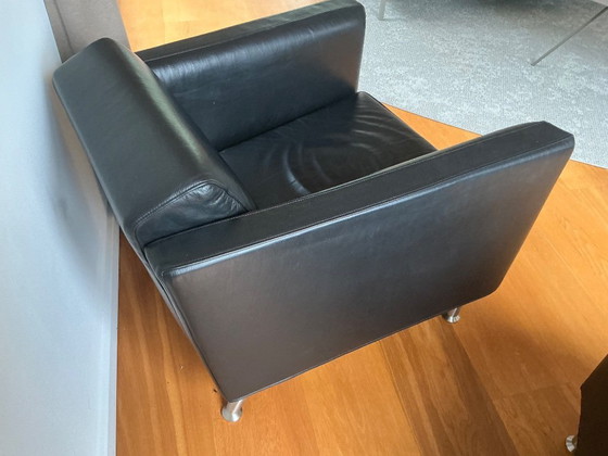 Image 1 of Poltrone Minotti in pelle nera