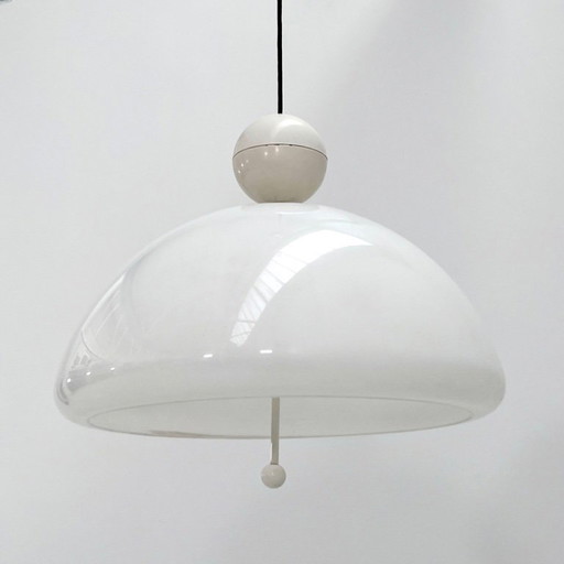 White Saliscendi Pendant Light by Elio Martinelli for Martinelli Luce, 1970s