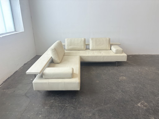 Rolf Benz Dono designer corner sofa couch leather beige