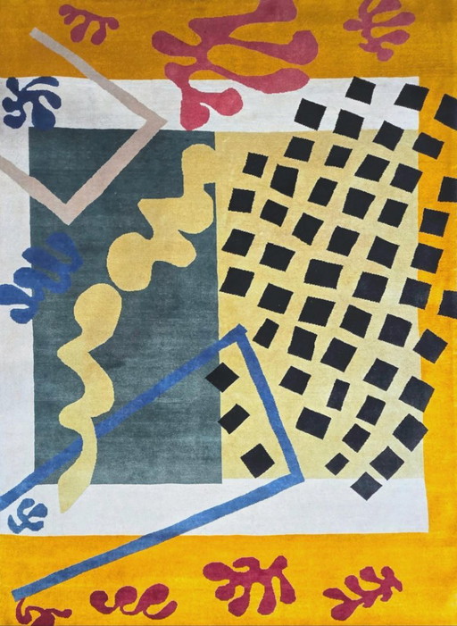 Handgeknoopt wollen tapijt – Matisse Les Codomas Jazz Inspired, katoenen achterkant (260 x 195 cm) – vloerkleden en tapijten