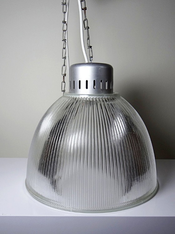 Image 1 of Industrial pendant light in prismatic glass, Holophane type, Thorn, 1998