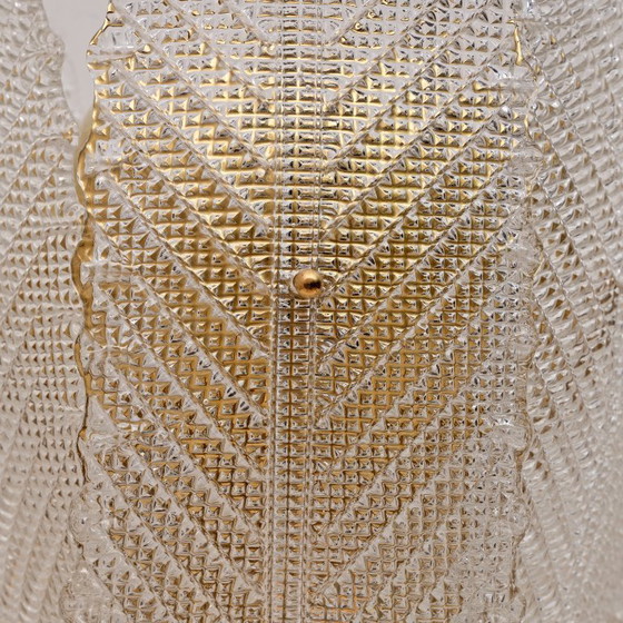 Image 1 of Lampe de table Big en laiton et verre de Murano du milieu du siècle dernier par Mazzega