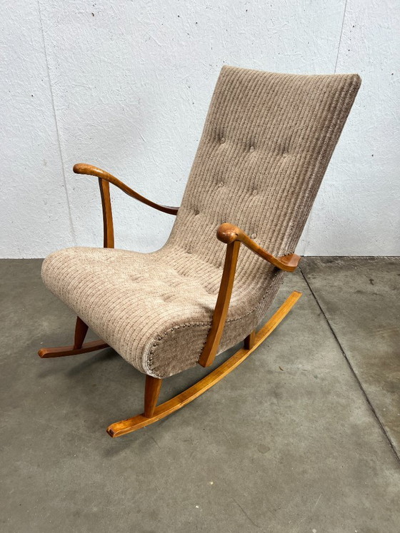 Image 1 of Sedia a dondolo vintage, in teak, Svezia, anni '50
