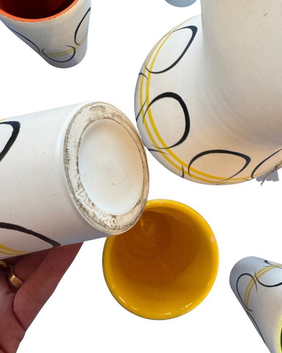 Image 1 of Vintage oranjeade-set – André Baud voor Vallauris, jaren ’50