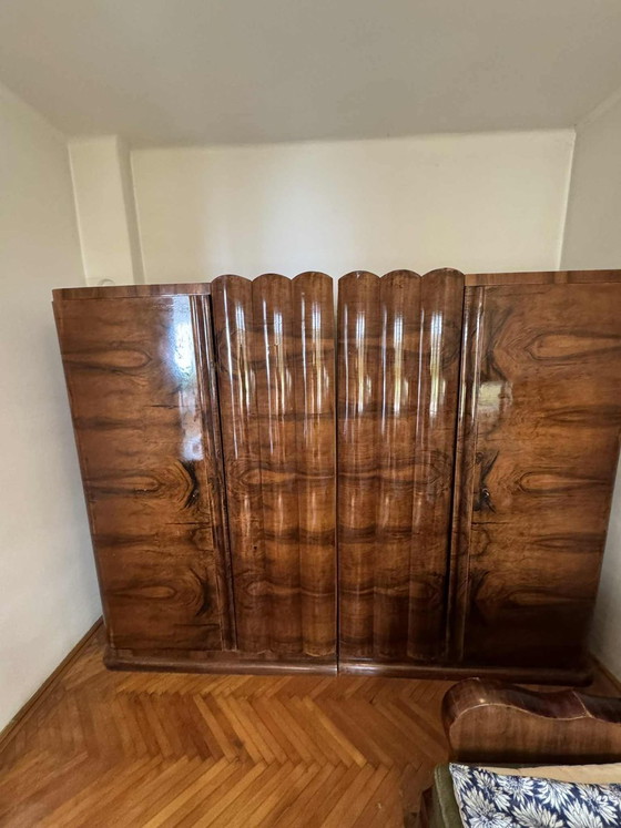 Art Deco Walnut Wardrobe, Central Europe, 1930s (photo 3 of 9)
