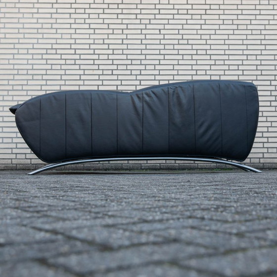 Image 1 of Vintage Rolf Benz Forum 344 Design Bank Zwart Leer