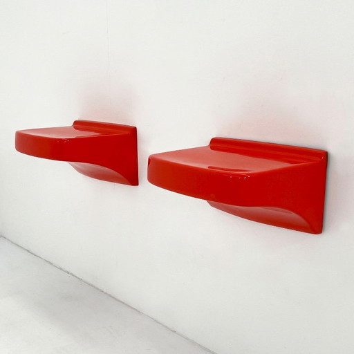 Pair of Space Age Wall Night Tables, 1970s