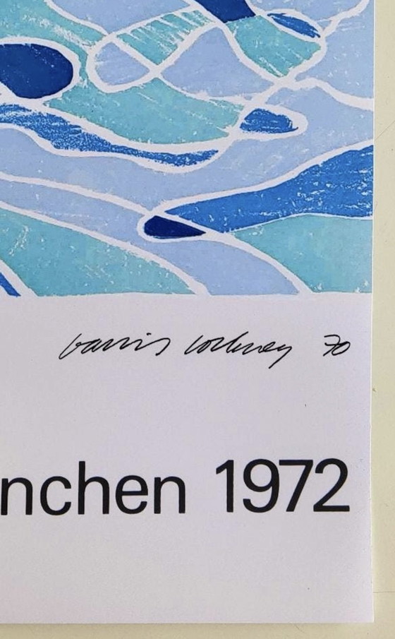 Image 1 of David Hockney - 1972 - Giochi Olimpici - Tuffatore - con timbri ufficiali