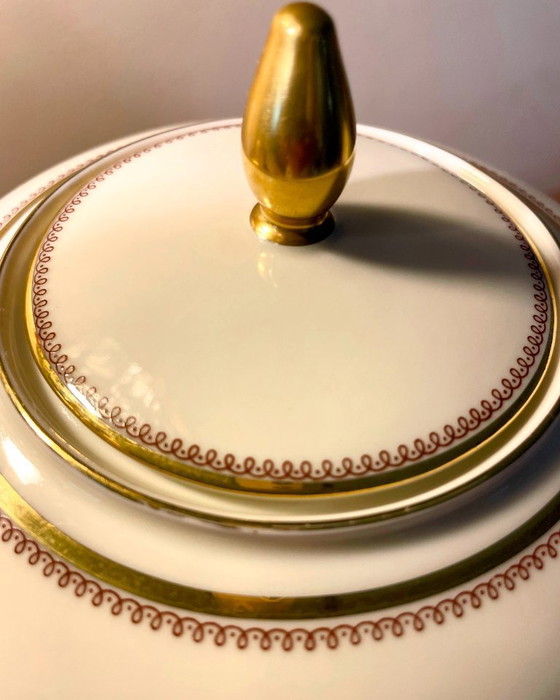 Image 1 of Eschenbach Bavaria theepot met gouden rand – Vintage porseleinen theepot Duitsland – 20 cm – Klassiek elegant