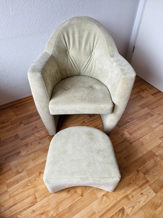 Image 1 of 2 fauteuils Leolux Carabas avec repose-pieds