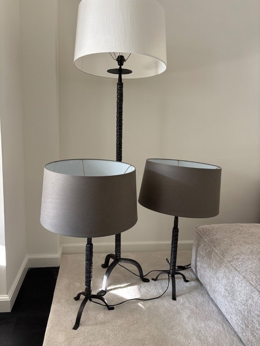 DEVIN TABLE LAMP IN NECKEL - Set 3 lamps