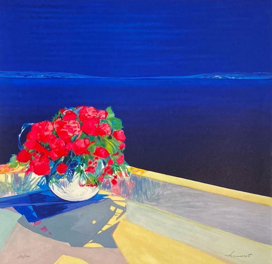 Image 1 of Claude HEMERET Boeket van rozen Gesigneerde lithografie 2000