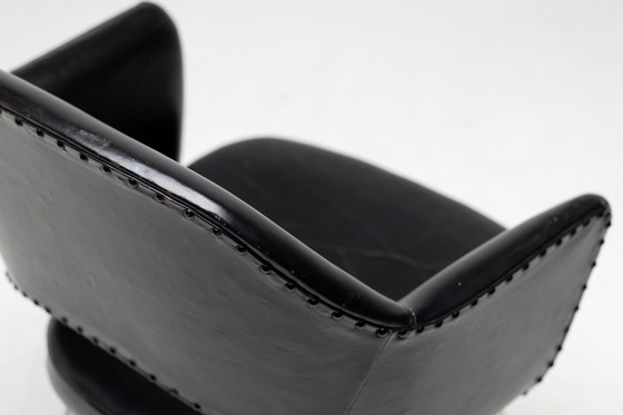 Image 1 of 4 SAARINEN EXECUTIVE-SESSEL FÜR KNOLL IN ORIGINAL SCHWARZEM LEDER