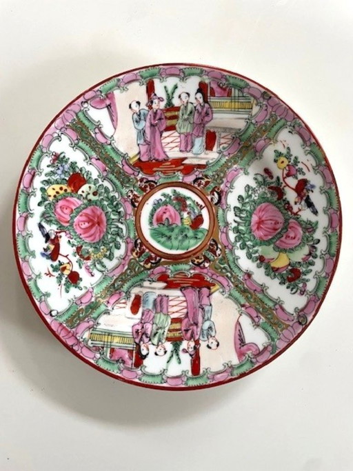 Antique Vintage Chinese Porcelain Plate Rose Medallion – servies (photo 2 of 20)