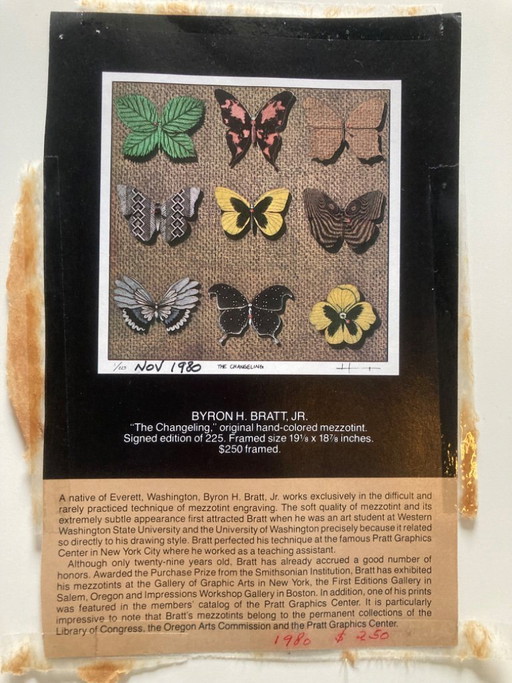 Grabado a media tinta «El niño cambiado» de Byron H. Bratt