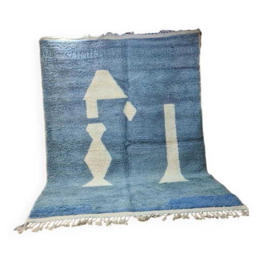 BeniOuaren Modern Blauw Vloerkleed 300x200 cm