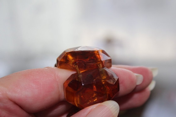 Image 1 of Amber bracelet, intricately cut, 46 grams of honey amber.