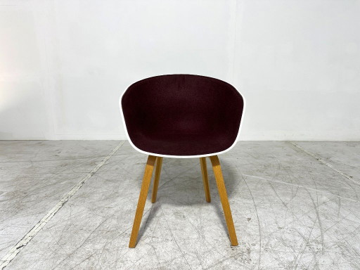 Silla HAY About A AAC 22 - Roble - Blanco/Burdeos - Hee Welling - Diseño danés – stoelen fauteuils, Plastic (photo 2 of 5)