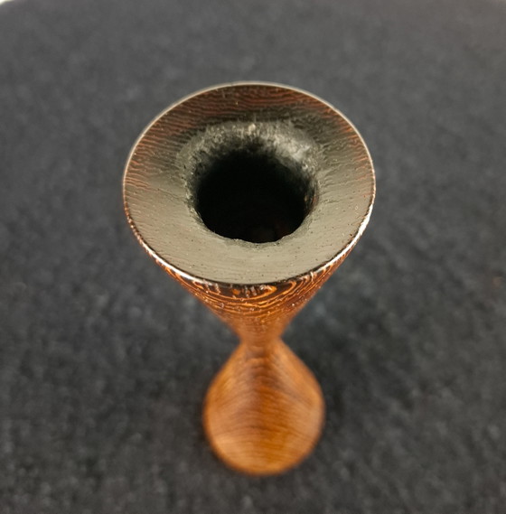 Image 1 of Vintage wooden candlestick Danish design 1970s