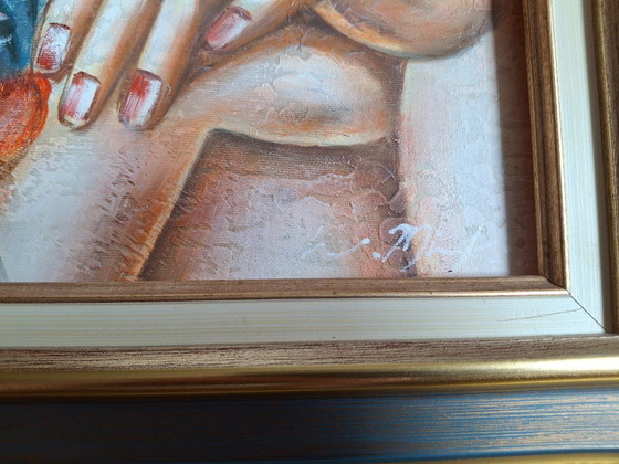 Image 1 of Olio su tela firmato e incorniciato da Tamara de Lempicka 'In piena estate 1928' Art Deco