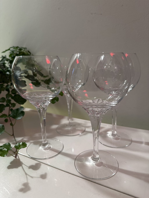 4 Crystal Vintage Wine Glasses