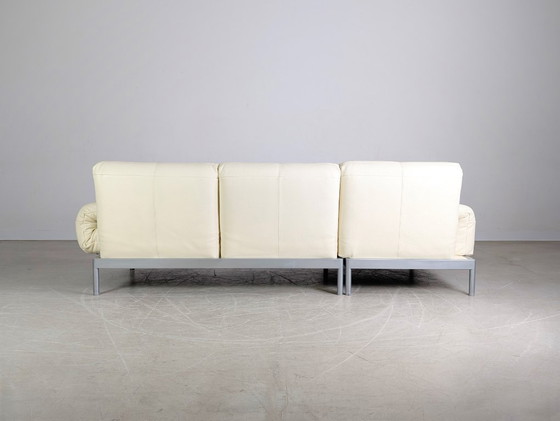 Image 1 of Canapé d'angle Plura original Rolf Benz, cuir beige clair, design crème