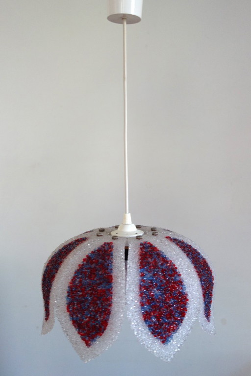 Lampada a sospensione vintage anni '70 con paralume in perspex. – hanglampen, Plastic, Plexiglass