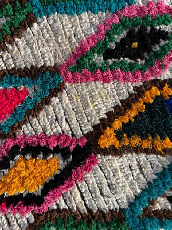Image 1 of Moroccan Beni Ourain rug in wool, 90x160 cm, vintage Berber rug, black and white rug, natural wool rug, hallway runner