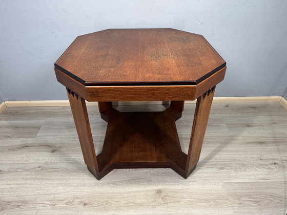 Image 1 of Tavolino della Scuola di Amsterdam - Art Déco (circa 1900-1920) - con lati allungabili