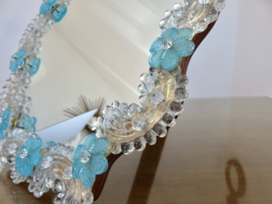 Specchio Veneziano in Vetro di Murano, Da Appoggiare o Appendere, 1950 – Murano Glass (photo 7 of 15)