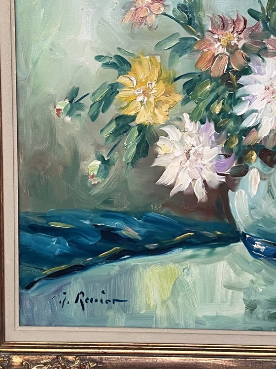 Stilleven met bloemen, gesigneerd. – Schilderijen & Tekeningen, Canvas (photo 8 of 10)