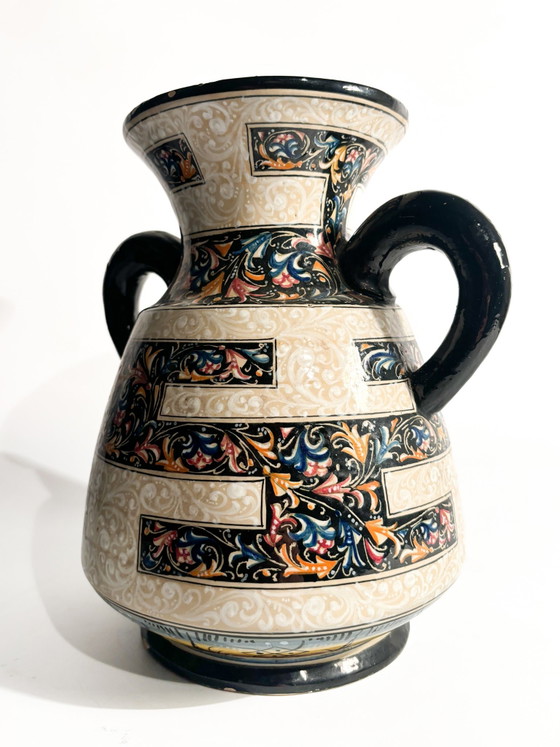 Vase en céramique peint à la main Molaroni des années 1940 – Ceramic (photo 12 of 12)