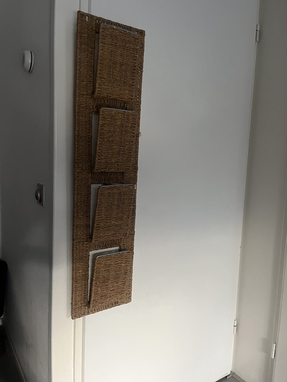 Image 1 of Portariviste/portaoggetti da parete vintage in rattan IKEA (anni '80/'90)