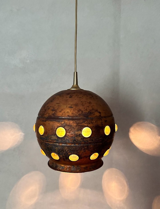 Image 1 of Vintage copper pendant lamp Raak Amsterdam
