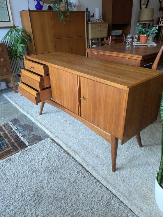 Image 1 of Vintage teakhouten lowboard, dressoir 
