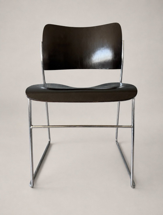 Image 1 of 5x Howe 40/4 stoelen – David Rowlan, Donker Bruin, Hout