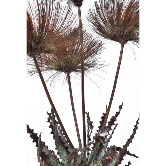 Image 1 of John Steck Desert Rose Metaal en Steen Vintage Brutalist Sculptuur