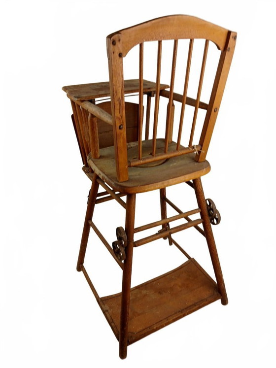 Image 1 of Chaise haute ancienne en bois de la marque Torck