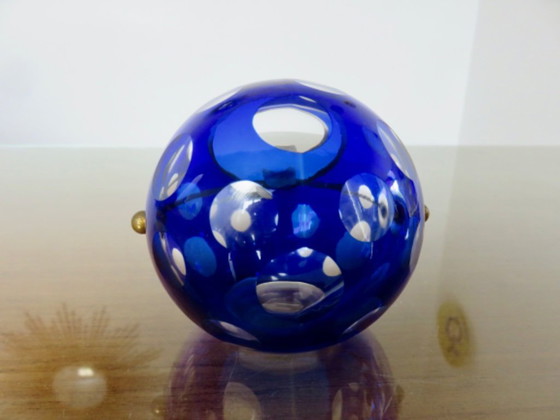 Image 1 of Posacenere Marita Voigt per Harzkristall, cristallo e ottone, Germania, 1970