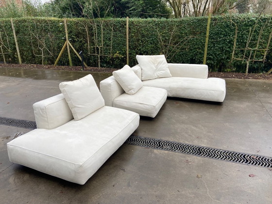 Canapé Flexform Grandemare: 1 Long Corner 140x100, 1 End Unit 205x100, 1 Unit 100x100, 2 Coussins 63x55 Et 1 (photo 5 of 7)
