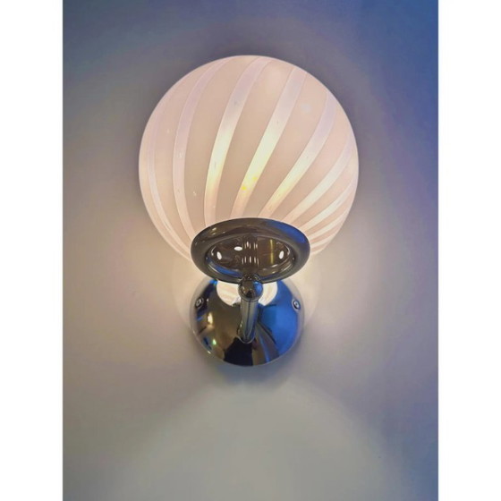 Image 1 of Contemporary Pink Swirl “Rods” Murano Glass Wall Sconce-Set of Two