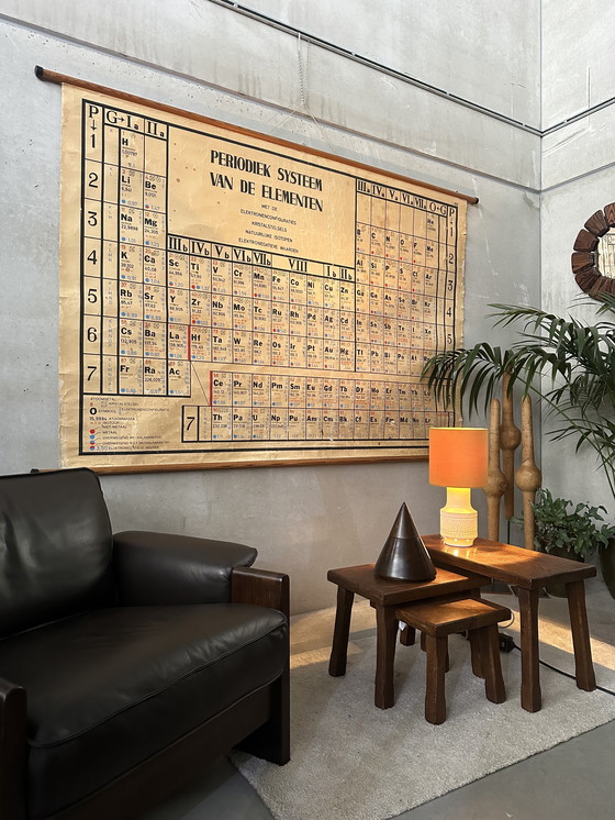 Image 1 of XXL vintage linen school chart 'periodic table of the elements'