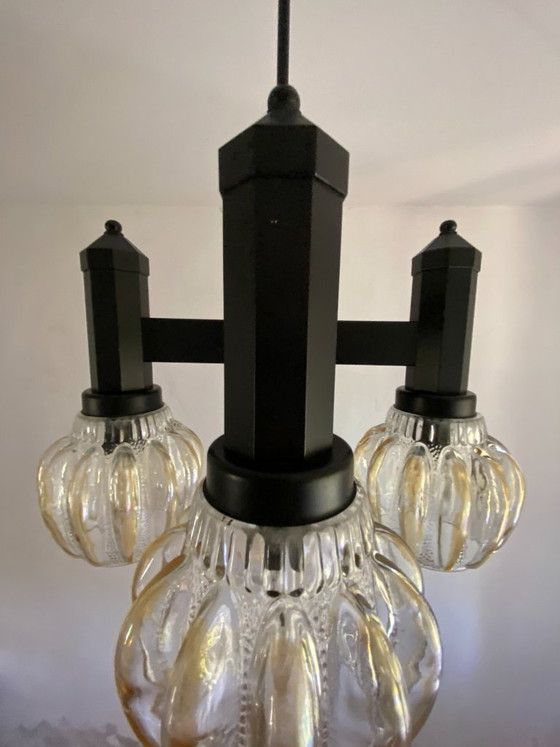 Jugoslawischer Mid-Century-Kronleuchter aus den 1970er Jahren von KAJ Svetila Kozole, Slowenien – Glass (photo 12 of 18)
