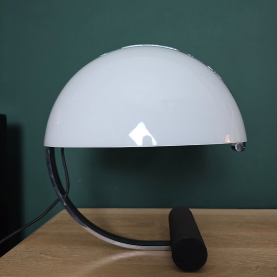 Image 1 of Vintage Stilnovo / Artimeta Meta tafellamp – jaren 70 Italiaans design – kunststof kap, metalen frame – 40 cm – E27 – zwart/chro